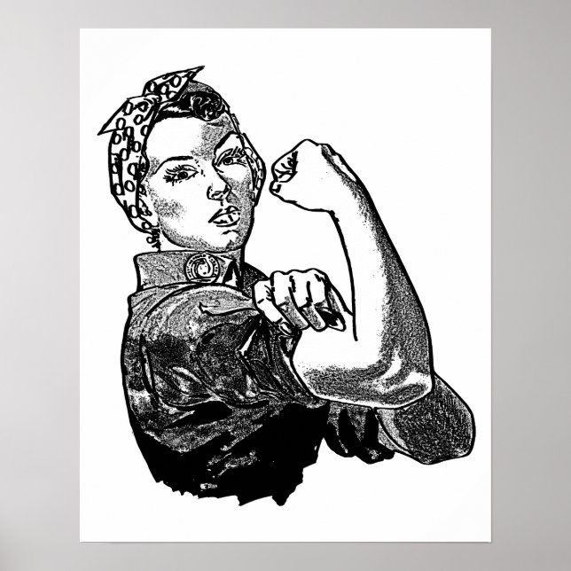 Affiche Rosie La Feministe Riveter (Version Solid-Fill) (Devant)