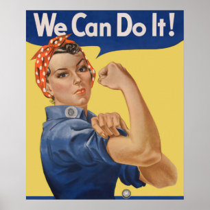 Affiche Rosie la riveteuse patriotique vintage, nous pouvo