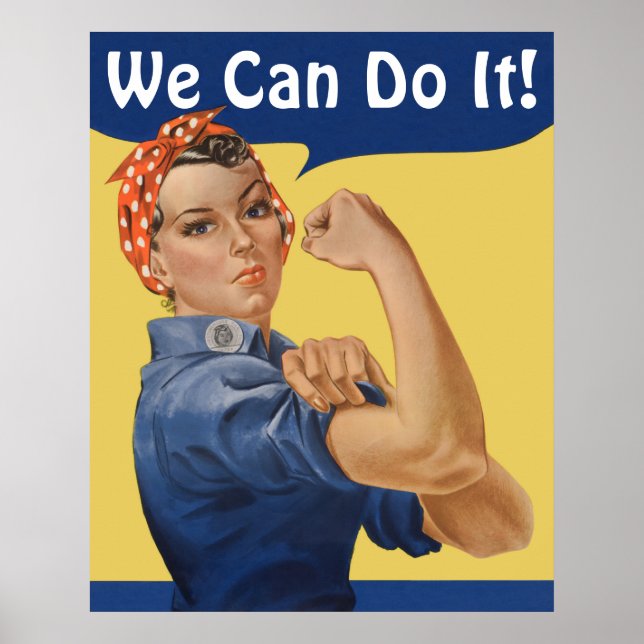 Affiche Rosie la riveteuse patriotique vintage, nous pouvo (Devant)