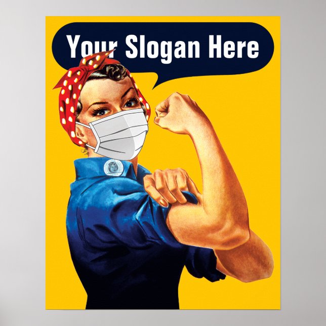 Affiche Rosie la riveuse avec masque - Ajoutez votre propr (Devant)