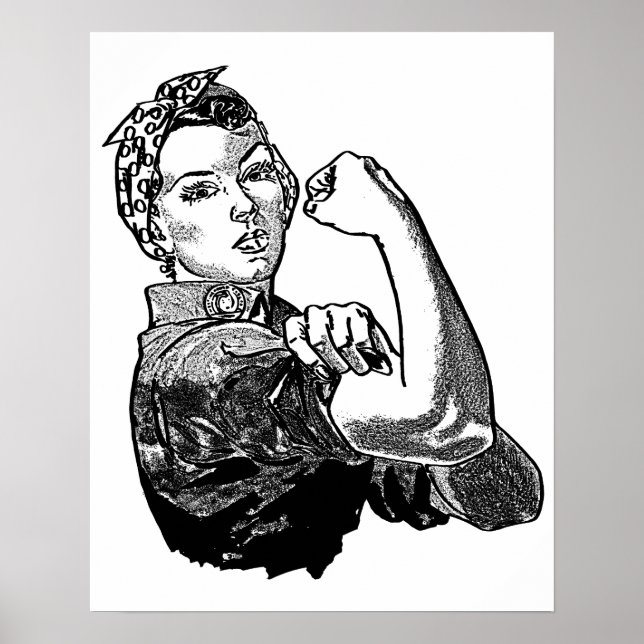 Affiche Rosie Le Féministe Riveter (Transparent-No-Fill) (Devant)