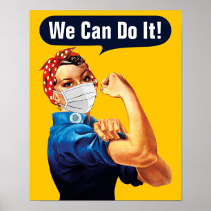 Affiche Rosie Le Riveter Avec Masque - Ajoutez Votre Propr