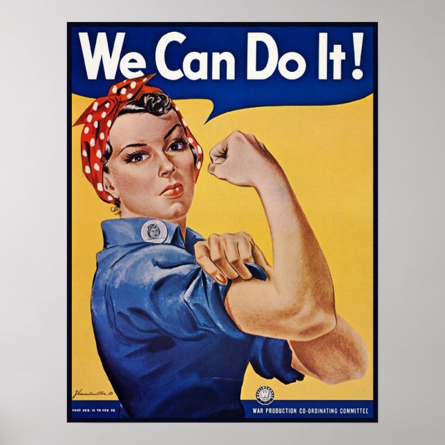Affiche Rosie le Riveter Forte Femmes Puissance féminine (Devant)