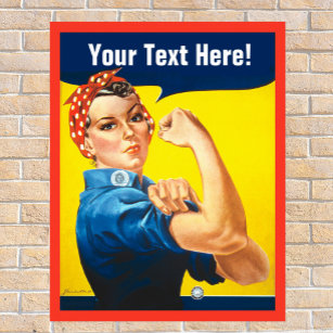 Affiche Rosie Riveter avec Personnaliser Texte