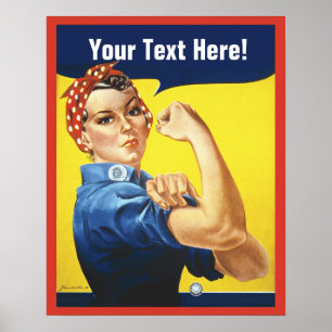 Affiche Rosie Riveter avec texte personnalisable
