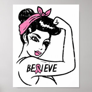 Affiche Rosie Riveter Croit Combattre Le Cancer Du Sein Co