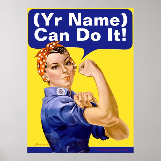 Affiche Rosie Riveter "(______) Peut Le Faire !" (Devant)