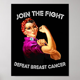 Affiche Rosie The Riveter Defeat Sensibilisation au cancer