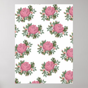 Affiche Rosier traditionnel bouquet