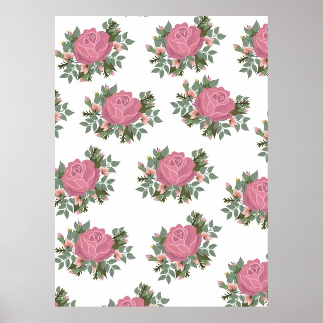 Affiche Rosier traditionnel bouquet (Devant)