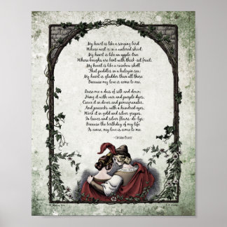 Affiche Rossetti "Amour" poème d'art victorien 8x10