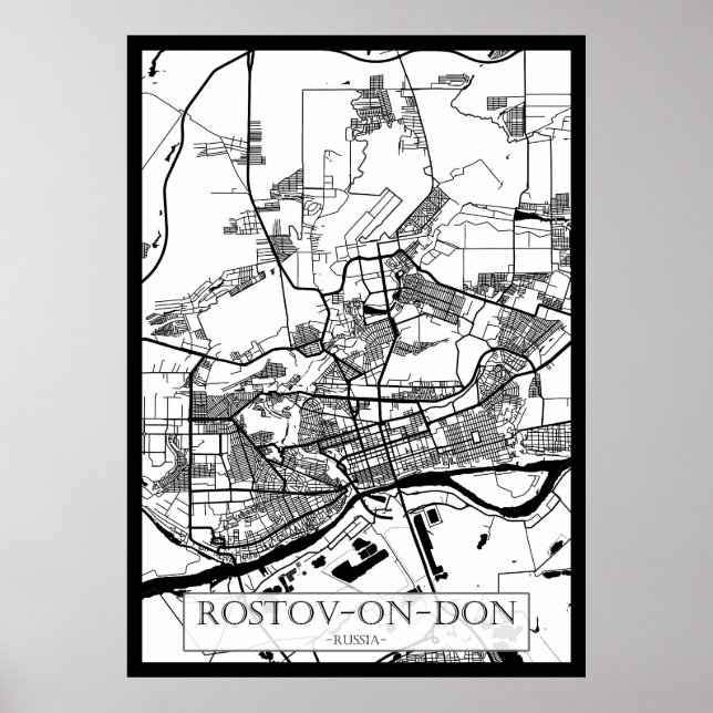 Affiche Rostov-on-Don Russia City Map (Devant)