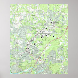 Affiche Roswell la Géorgie Map (1992)