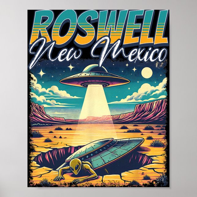 Affiche Roswell New Mexico 1947 Alien Abduction Ufo Crash  (Devant)