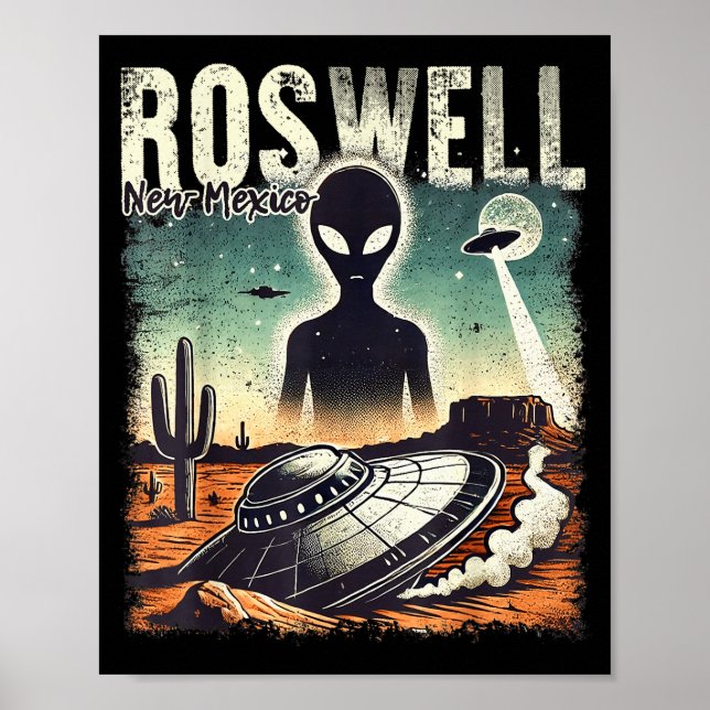 Affiche Roswell New Mexico 1947 Alien Abduction Ufo Crash  (Devant)