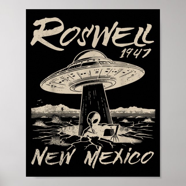 Affiche Roswell New Mexico 1947 Alien Abduction Ufo Crash  (Devant)
