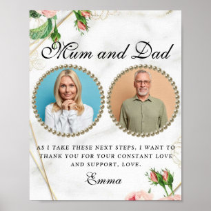 Affiche Rosy Blush Parents of the Bride Merci Cadeau