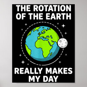 Affiche Rotation amusante de la terre qui fait ma journée