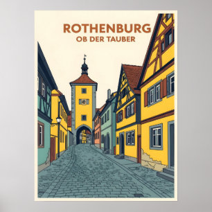 Affiche Rothenburg ob der Tauber Vintage