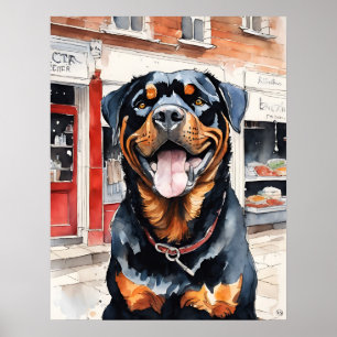 Affiche Rottweiler - Art Chien Imprimer