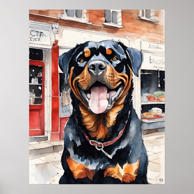 Affiche Rottweiler - Art Chien Imprimer (Devant)