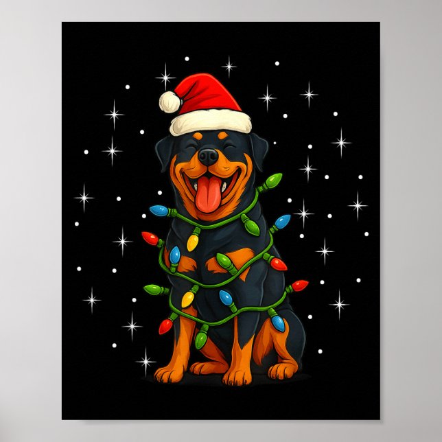 Affiche Rottweiler Dog Christmas Pj Pajama Men Women Pjs F (Devant)