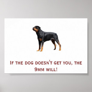 Affiche Rottweiler et 9mm