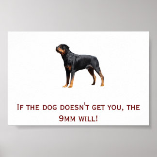 Affiche Rottweiler et 9mm