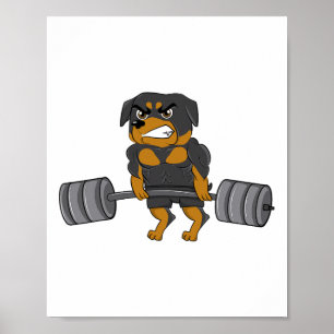 Affiche Rottweiler Poids Bodybuilding Dog Shirt Fo