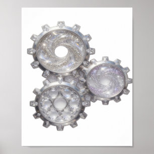 Affiche Rouages d'Argent FRAIS DE L'UNIVERS
