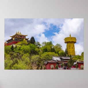 Affiche Roue à prières tibétaine géante à Shangri-la - Yun