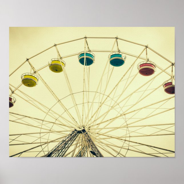 Affiche Roue colorée Retro Ferris (Devant)