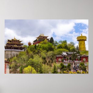 Affiche Roue de prière tibétaine géante à Shangri-la - Yun