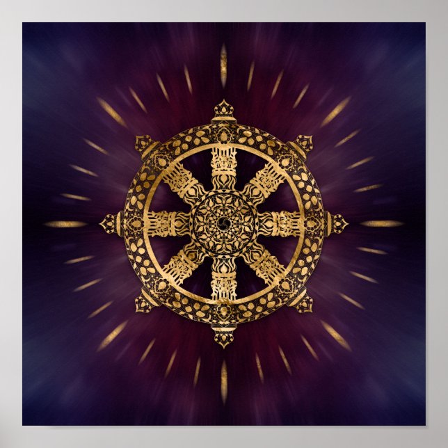 Affiche Roue Dharma - Dharmachakra (Devant)