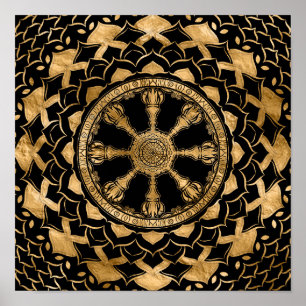 Affiche Roue Dharma - Dharmachakra