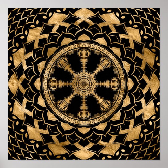 Affiche Roue Dharma - Dharmachakra (Devant)