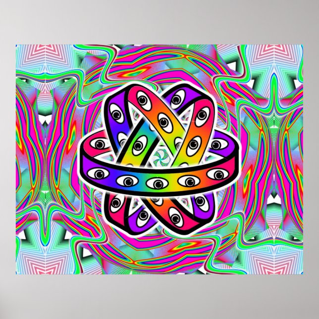 Affiche Roue Ezekiel - Yeux et arcs-en-ciel (Devant)