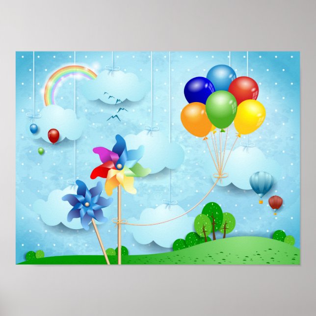 Affiche Roues et ballons (Devant)