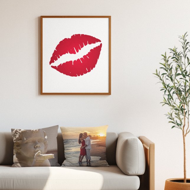 Affiche Rouge à lèvres ombré rouge riche (Rich Red Ombre Lipstick Poster)