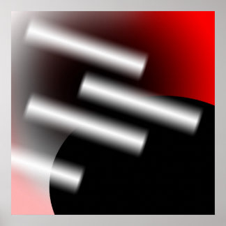 Affiche Rouge Abstrait avec rayons de lumière AP0005