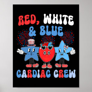 Affiche Rouge Blanc Bleu Cardiaque Creux Cardiologie Cath 