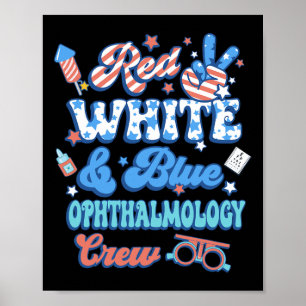 Affiche Rouge Blanc Bleu Ophtalmologie Équipage Opticien 4