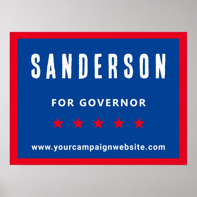 Affiche Rouge Blanc Bleu Politique Nom de la campagne élec (Devant)