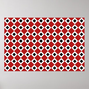 Affiche Rouge, Blanc, Diamant Noir Motif