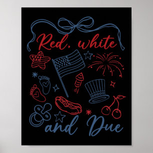 Affiche Rouge Blanc Et 4 juillet Grossesse Été Usa