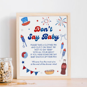 Affiche Rouge Blanc et Bientôt Cadeaux de Naissance Ne dit