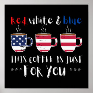 AFFICHE ROUGE BLANC ET BLEU CE CAFÉ EST JUSTE...