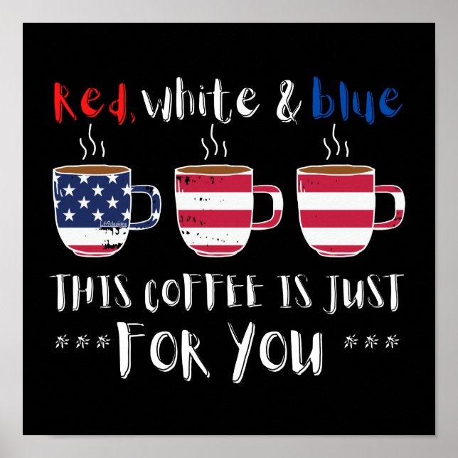 AFFICHE ROUGE BLANC ET BLEU CE CAFÉ EST JUSTE... (Devant)