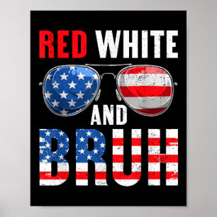 Affiche Rouge Blanc Et Bruh 4 juillet Garçons Ado patrioti
