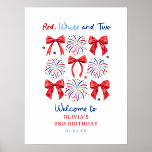 Affiche Rouge Blanc et Deux Fille de Juillet 2ème Annivers